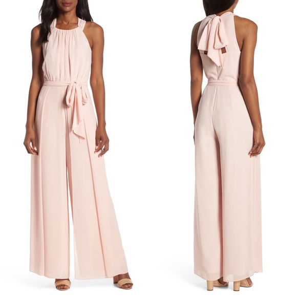 vince camuto cutaway chiffon jumpsuit